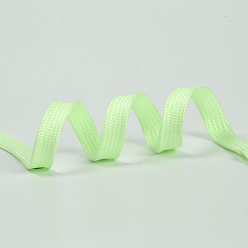 Verde Pálido Cordón de poliéster luminoso, Resplandor en la oscuridad cordón de zapato plano, verde pálido, 8 mm, 1.2 m / cadena