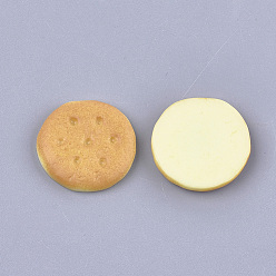 Blanc Navajo Cabochons décodés en résine, nourriture imitation, biscuit, navajo blanc, 27.5x27x4.5mm
