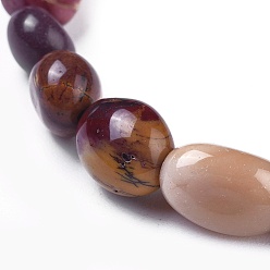 Mokaite Mookaite naturel bracelets extensibles de talon, pierre tombée, nuggets, diamètre intérieur: 2~2-1/4 pouce (5.2~5.6 cm)