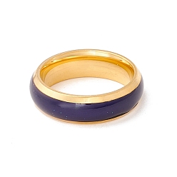 Oro Anillo de humor, anillo de dedo de banda lisa de epoxi, cambio de temperatura color emoción sentimiento anillo de hierro para mujer, dorado, tamaño de EE. UU. 6 1/2 (16.9 mm)