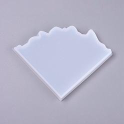 White Irregular Cup Mat Mosaic  Silicone Molds, Tray Resin Casting Molds, For UV Resin, Epoxy Resin Jewelry Making, White, 176x137x10.5mm, Inner Diameter: 160x130mm