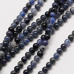 Sodalite Pierre naturelle perles rondes sodalite brins, 3mm, Trou: 0.8mm, Environ 126 pcs/chapelet, 16 pouce