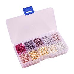 Mixed Color 10 Colors 6mm Tiny Satin Luster Glass Pearl Round Beads Assortment Mix Lot for Jewelry Making Multicolor, Mixed Color, 6mm, Hole: 1.2~1.5mm, about 50~60pcs/compartment, 500~600pcs/box