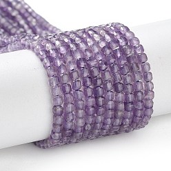 Amethyst Natural Amethyst Beads Strands, Cube, Faceted, 2x2x2mm, Hole: 0.5mm, about 190~199pcs/strand, 15.47''(39.3cm)