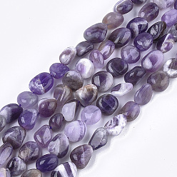 Amethyst Natural Amethyst Beads Strands, Nuggets, 8~19x8~12x4~8mm, Hole: 0.8mm, about 37pcs/strand, 15.9 inch