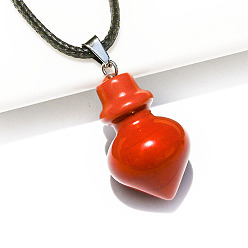 Красный Камень Ожерелья с подвесками из натуральной красной яшмы, конус, 17.72 дюйм (45 см)