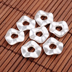 Blanc Perles acryliques imitation de perles anneau de torsion, blanc, 13x3mm, trou: 4.5 mm, environ 2050 pcs / 500 g