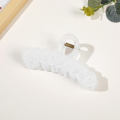 White Large Frosted Acrylic Hair Claw Clips, Curb Chain Non Slip Jaw Clamps for Girl Women, White, 60x110mm