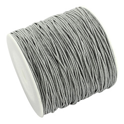 Light Grey Waxed Cotton Thread Cords, Light Grey, 1mm, about 100yards/roll(300 feet/roll)