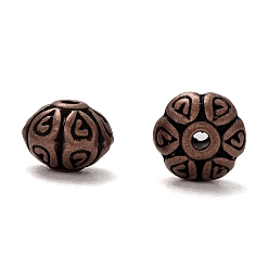 Red Copper Tibetan Style Alloy Beads, Rondelle, Cadmium Free & Nickel Free & Lead Free, Red Copper, 7x5mm, Hole: 1mm, about 1400pcs/1000g