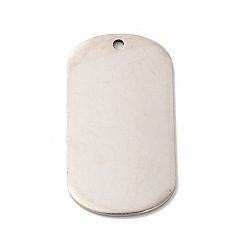Color de Acero Inoxidable 201 colgantes en blanco de acero inoxidable, encanto ovalado, para hacer diy colgante, electrochapado, letras, color acero inoxidable, 49.5x28x1.9 mm, agujero: 2.5 mm