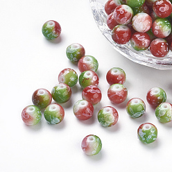 Colorido Rociar perlas de resina pintadas, rondo, colorido, 8 mm, agujero: 1 mm