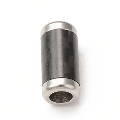 Black 303 Stainless Steel Magnetic Clasps, Column, Stainless Steel Color, Black, 21x10x10mm, Inner Diameter: 6mm and 7mm, Small Column: 9x7mm, Inner Diameter: 6mm