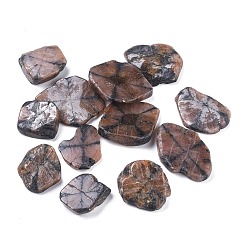 Chiastolite Кабошоны из натурального хиастолита, андалузитовые кабошоны, каменный крест, самородки, 25.6~44.5x18~35.5x5~11.5 мм