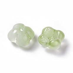 Dark Sea Green Electroplate Glass Bead, Flower, Dark Sea Green, 11.5x11.5x5.5mm, Hole: 1.2mm