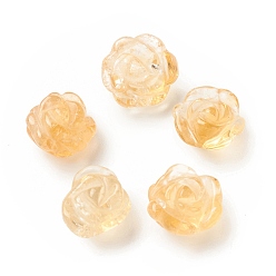 Citrine Perles de citrine naturelles, fleur, 12~16x11.5~15x7~11mm, Trou: 0.8~1mm
