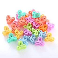 Mixed Color Bowknot Plastic Claw Hair Clips, with Iron Findings, for Girls, Mixed Color, 24~30mm