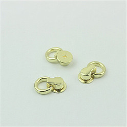 Light Gold Zinc Alloy Side Clip Buckles Nail Rivet Connector Clasp, with O Ring, for Bag Hanger, Light Gold, 19x12x5.5mm