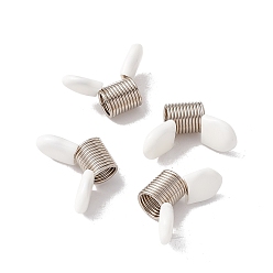 Color de Acero Inoxidable 201 tapones de cuentas de acero inoxidable, mini abrazaderas de resorte para hacer joyas con cuentas, con tapas de plástico, color acero inoxidable, 1.8~2x3.1~3.2x1.2 cm, diámetro interior: 0.8 cm