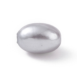 Plata Cuentas de perlas de imitación de plástico abs, oval, plata, 11x7.5 mm, agujero: 1.6 mm, Sobre 1724 unidades / 500 g