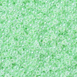 (RR520) Mint Green Ceylon Perles rocailles miyuki rondes, perles de rocaille japonais, (rr 520) ceylon vert menthe, 11/0, 2x1.3mm, trou: 0.8 mm, sur 1100 pcs / bouteille, 10 g / bouteille