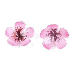 Pearl Pink Plastic Cabochons, Flower, Pearl Pink, 18x18.5x4mm