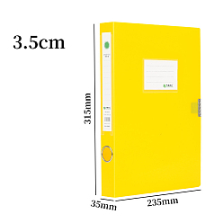 Yellow PVC A4 Storage Archives Cases, Plastic File Boxes, Rectangle, Yellow, 315x235x35mm