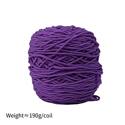 Dark Violet 190g 8-Ply Milk Cotton Yarn for Tufting Gun Rugs, Amigurumi Yarn, Crochet Yarn, for Sweater Hat Socks Baby Blankets, Dark Violet, 5mm