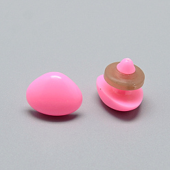 Perlas de Color Rosa Nariz de muñeca de plástico artesanal, narices de seguridad, rosa perla, 14x16 mm, pin: 5~6 mm