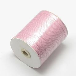 Pink Двухсторонняя атласная лента, Полиэфирная лента, розовые, 1/8 дюйм (3 мм) шириной, о 880yards / рулон (804.672 м / рулон)