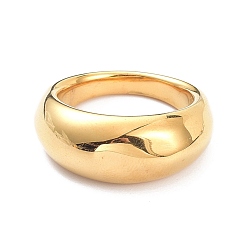 Oro Revestimiento iónico (ip) 304 anillos para los dedos de acero inoxidable, anillos de banda ancha, dorado, tamaño de EE. UU. 7 1/4 (17.5 mm)