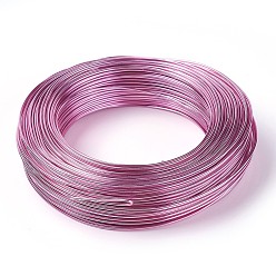 Rosa Caliente Alambre de aluminio redondo, alambre artesanal flexible, para hacer joyas de abalorios, color de rosa caliente, 15 calibre, 1.5 mm, 100 m / 500 g (328 pies / 500 g)