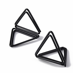Electrophoresis Black Mini Iron Place Card Holders, Cute Table Card Holders, for Wedding, Parties, Triangle, Electrophoresis Black, 17x23x24~30mm