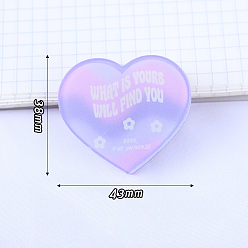 Lilac Acrylic Binder Paper Clips, Card Assistant Clips, Heart with Word What is Yours Will Find You, Lilac, 38x43mm