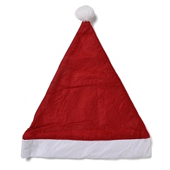 Rojo Oscuro Sombreros de navidad de tela, para la decoración de la fiesta de navidad, de color rojo oscuro, 380x290x6 mm, diámetro interior: 170 mm