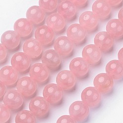 Cuarzo Rosa Natural aumentó de perlas de cuarzo hebras, aa grado, rondo, 6 mm, agujero: 1 mm, sobre 63 unidades / cadena, 15.6 pulgada