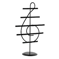 Black 5-Tier Musical Note Iron Earring Display Tower, Jewelry Organizer Holder for Earrings Storage, Black, 10x3.75cm