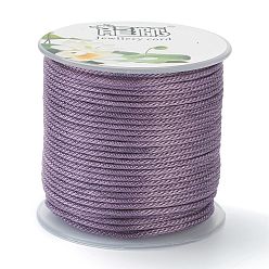 Лиловый Полиэстер плетеные шнуры, для изготовления ювелирных изделий из бисера, сирень, 1.5 мм, около 21.87 ярдов (20 м) / рулон