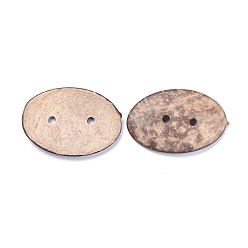 BurlyWood Natural Coconut Buttons, Large Buttons, 2-Hole, Oval, BurlyWood, 50.5~52.5x32.5~33.5x3.5~4.5mm, Hole: 3.5mm