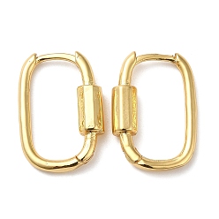 Real 18K Gold Plated Rack Plating Brass Oval Hoop Earrings for Women, Lead Free & Cadmium Free, Long-Lasting Plated, Real 18K Gold Plated, 20.5x14x4mm