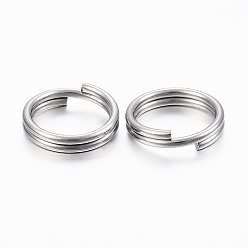Stainless Steel Color 304 Stainless Steel Split Rings, Double Loops Jump Rings, Stainless Steel Color, 16x2mm, about 14mm inner diameter