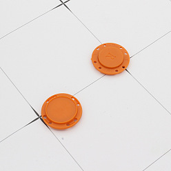Orange Nylon Magnetic Buttons Snap Magnet Fastener, Flat Round, for Cloth & Purse Makings, Orange, 2.1cm, 2pcs/set