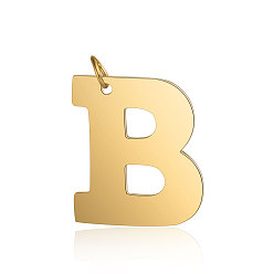Letter B 201 подвески из нержавеющей стали, буквы, золотые, letter.b, 29.5x26x1.5 мм, отверстие : 4.5 мм