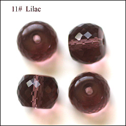 Pourpre Imitations de perles de cristal autrichien, grade de aaa, facette, tambour, pourpre, 10x8mm, Trou: 0.9~1mm