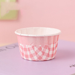 Pink Бумажные формы для выпечки кексов с узором в клетку тартан, жиронепроницаемые держатели для формочек для маффинов обертки для выпечки, розовые, 62x45 мм, 50 шт / пакет