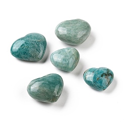 Amazonite Natural Amazonite Home Heart Love Stones, Pocket Palm Stones for Reiki Balancing, 30.5~39x35.5~47.5x17~22.5mm