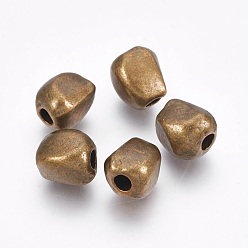 Antique Bronze Tibetan Style Alloy Beads, Oval, Antique Bronze, Lead Free & Cadmium Free & Nickel Free, 10x9.5x9mm, Hole: 3mm