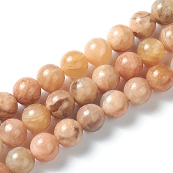 Sunstone Natural Sunstone Beads Strands,  Round, 10mm, Hole: 0.5mm, about 40pcs/strand, 15.75 inch(40cm)