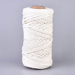 Белый Нити хлопчатобумажные, макраме шнур, декоративные нитки, для поделок ремесел, упаковка подарков и изготовление ювелирных изделий, белые, 4 мм, около 109.36 ярдов (100 м) / рулон