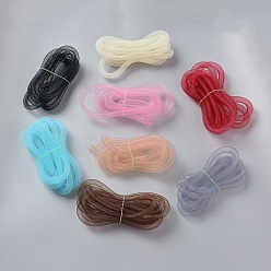 Mixed Color Mesh Tubing, Nylon Net Thread Cord, Mixed Color, 8mm, about 2yard/Bundle